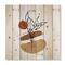 Designart - Elementary Shapes With Abstract Flowers Plants II - Modern Print on Natural Pine Wood